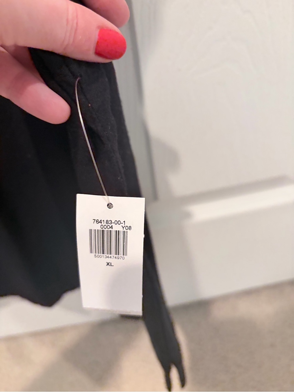 Old Navy Black Women's Split-Neck Collared Blouse - Picture 3 of 4